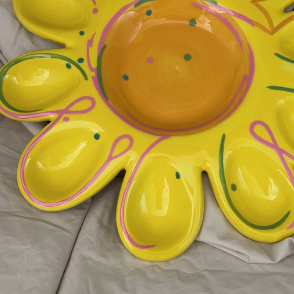 Department56 Flower DeviledEgg CeramicServing Tray - Picture 4 of 8